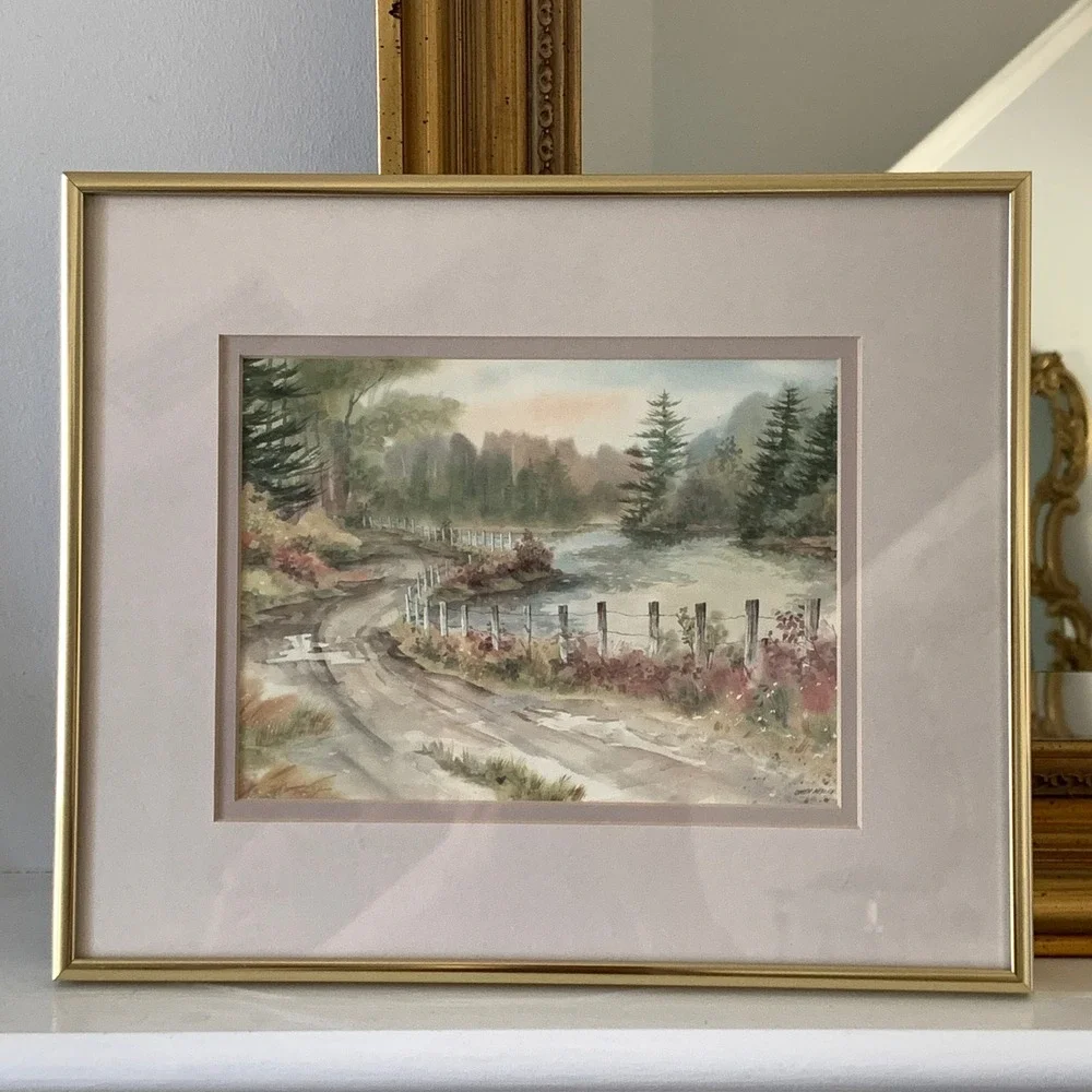 Owen Wexler‎ Winding Road Framed Landscape Lithograph Impressionist Nature Scene